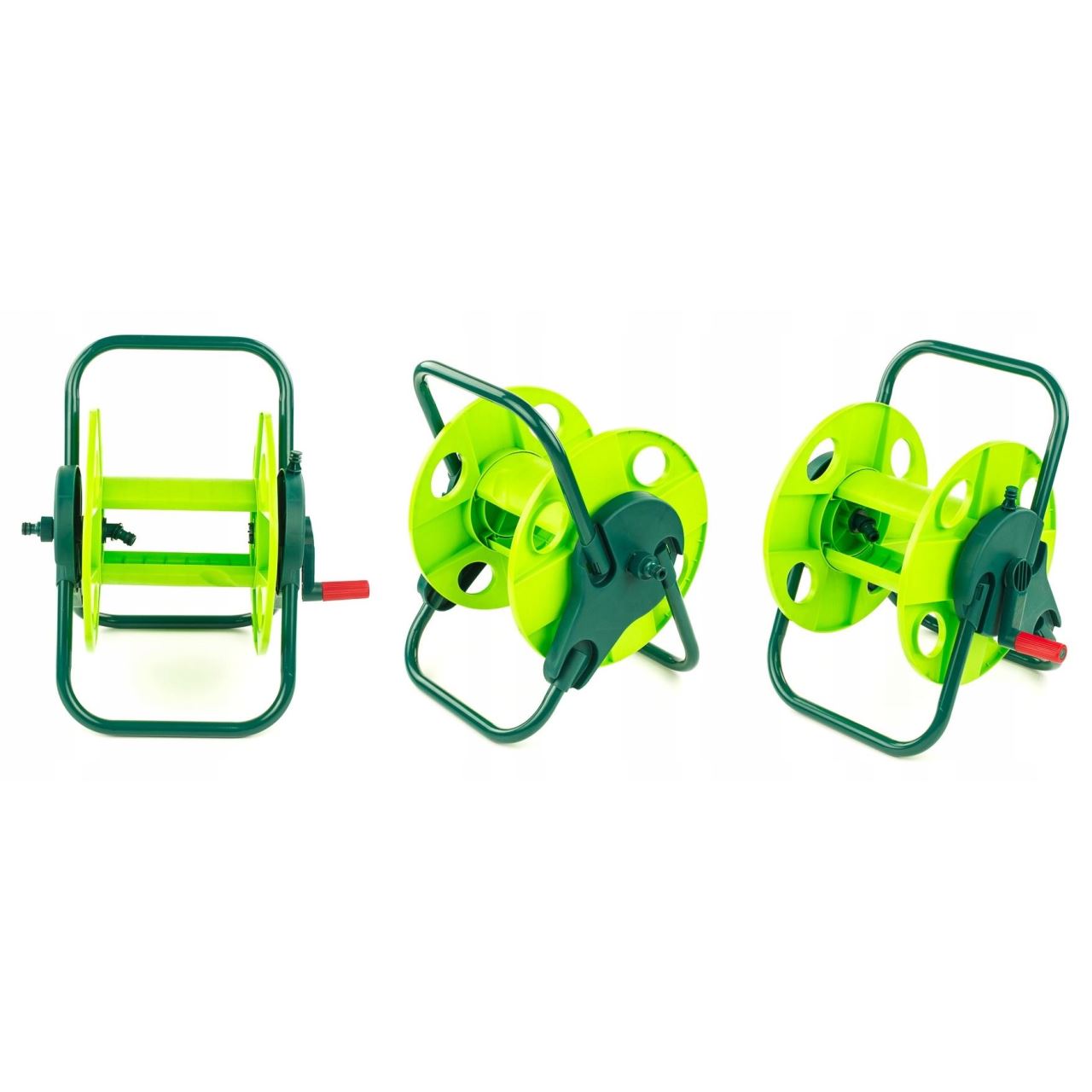Tambur, rola, pentru furtun gradina, 1/2"-45 m, 3/4"-15 m, Verto