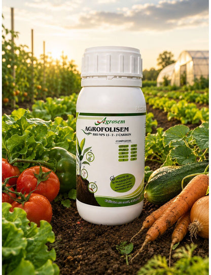 Agrofolisem - Ingrasamant Foliar Bio NPS 15-2-2 cu Carbon Organic - Legume, Cereale, Pomi Fructiferi, Vita de Vie, Gazon