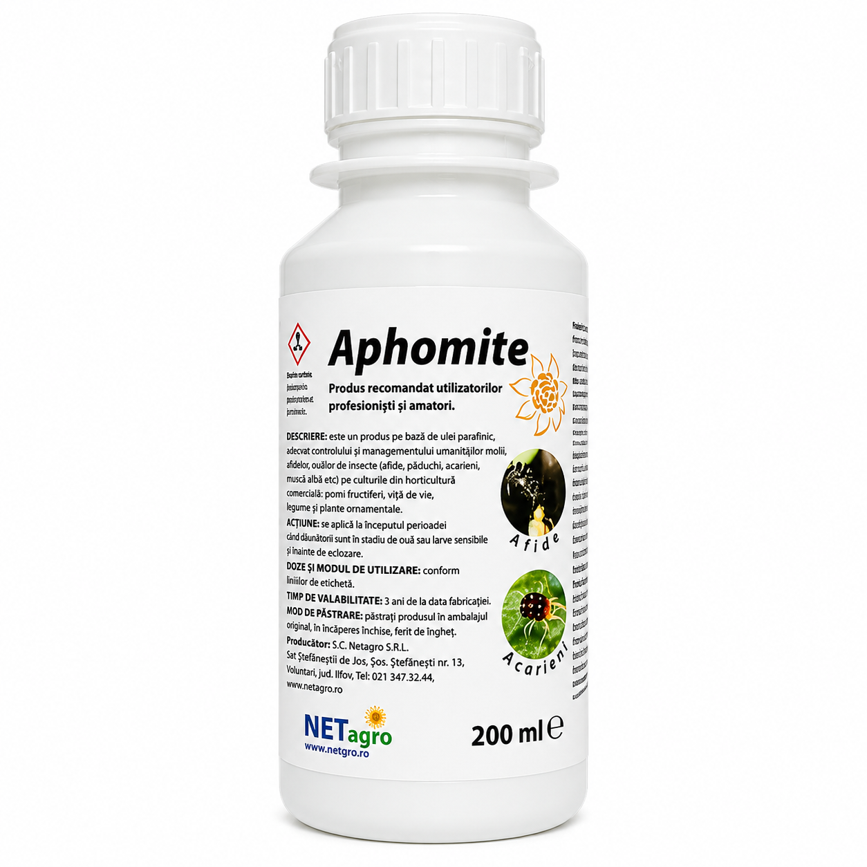 Aphomite - Insecticid Copolimer Sintetic - Afide, Acarieni, Musculita Alba - Pomi, Legume, Ornamentale