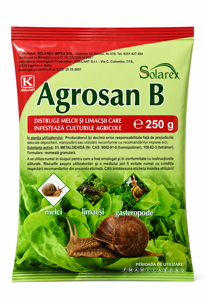 Agrosan B — Moluscocid Granulat contra Melcilor, Limacșilor și Gasteropodelor