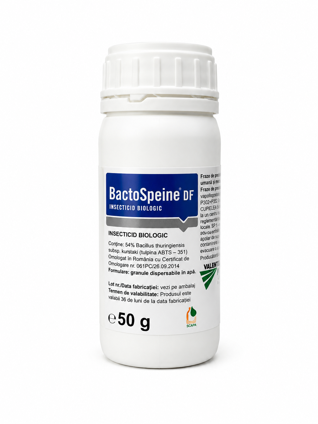 BactoSpeine DF - Insecticid Biologic Bacillus Thuringiensis - Omizi Lepidoptera - Legume, Pomi, Vita de Vie - Nufarm