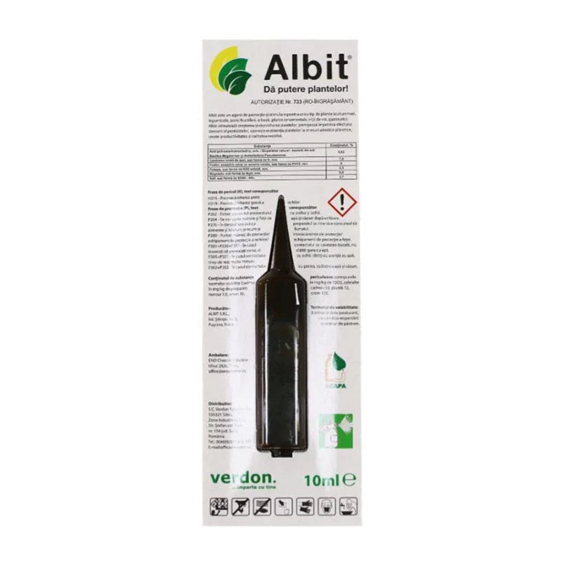 Biostimulator ALBIT - 2 ml, Soluție Concentrată pentru Tratamentul Semințelor și Îngrășământ Foliar