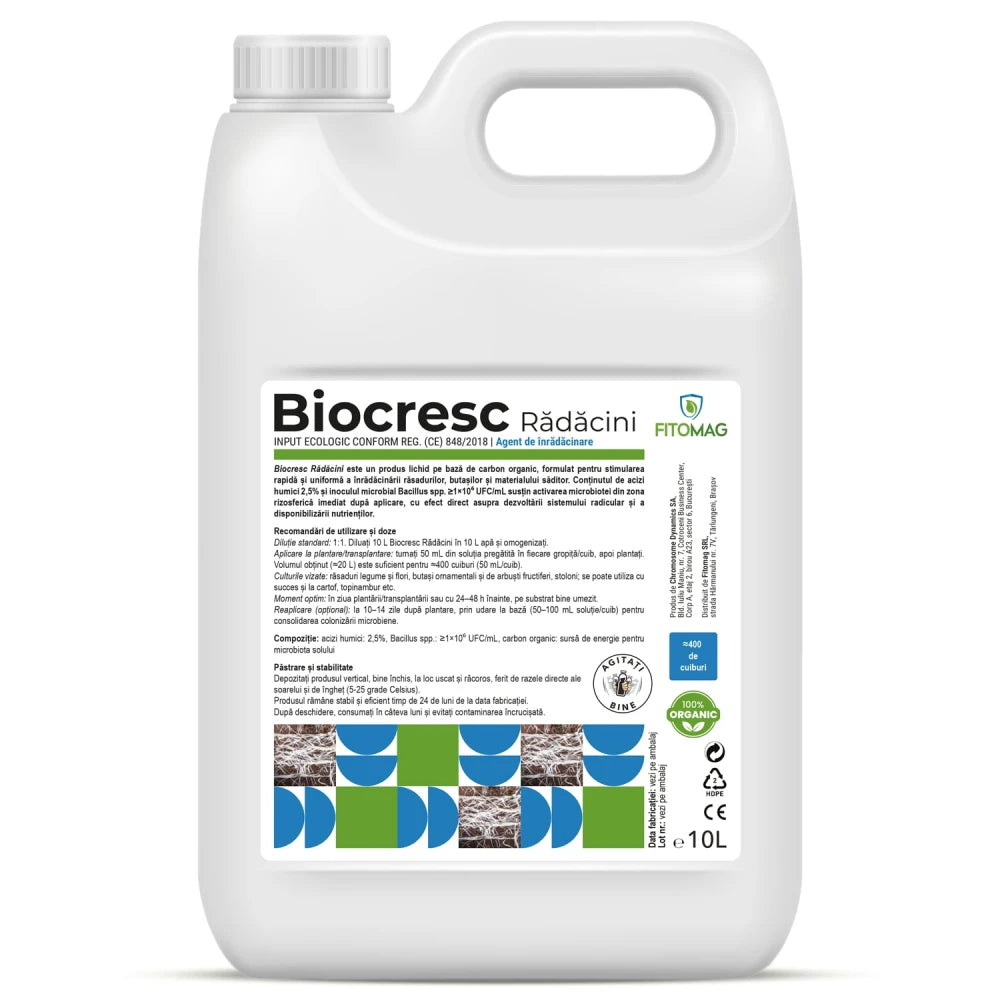 Biostimulator de inradacinare pentru rasaduri, butasi si arbusti fructiferi Biocresc Radacini