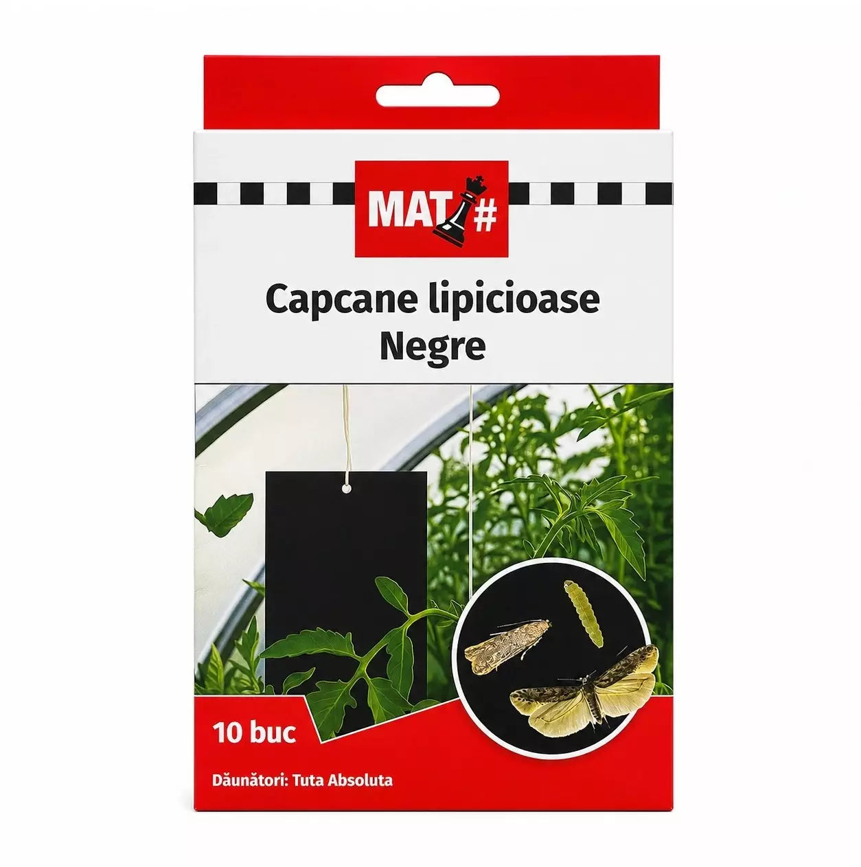 Capcane Lipicioase Negre Set 10 Placi - Tuta Absoluta, Molia Rosiilor - Monitorizare și Control  Roșii, Vinete, Ardei
