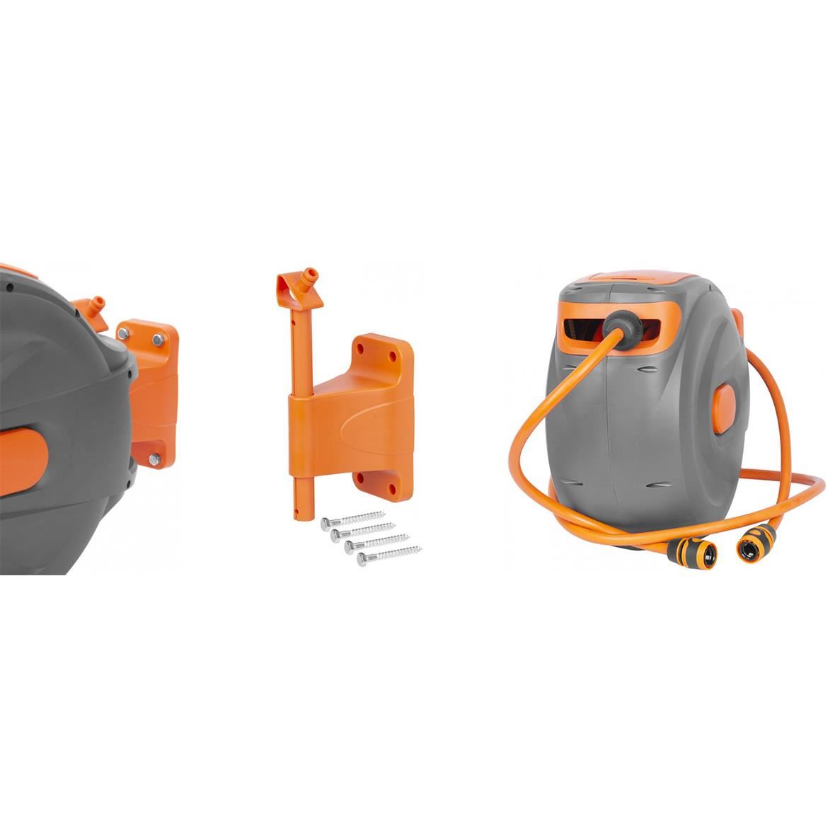 Furtun cu tambur/rola pentru gradina, portabil, pentru perete, 1/2", 30+2 m, Strend Pro