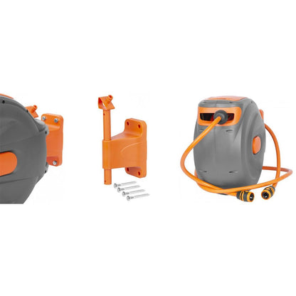 Furtun cu tambur/rola pentru gradina, portabil, pentru perete, 1/2", 30+2 m, Strend Pro