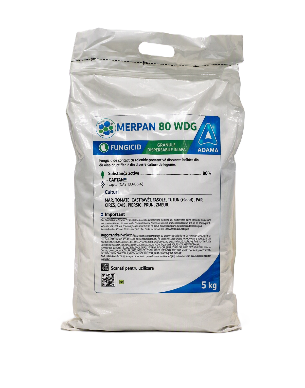 Merpan 80 WDG -  Fungicid de Contact - Pomi fructiferi si Legume, Mana si Rapan, Adama