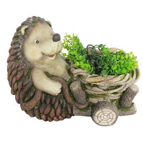 Decoratiune gradina, ceramica, arici cu cos, 37.5x21x27 cm