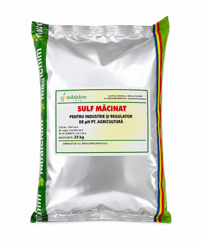 SULF REGULATOR DE PH – Pomicultură, Viticultură, Legumicultură – Amendament Agricol 99% – Mifalchim