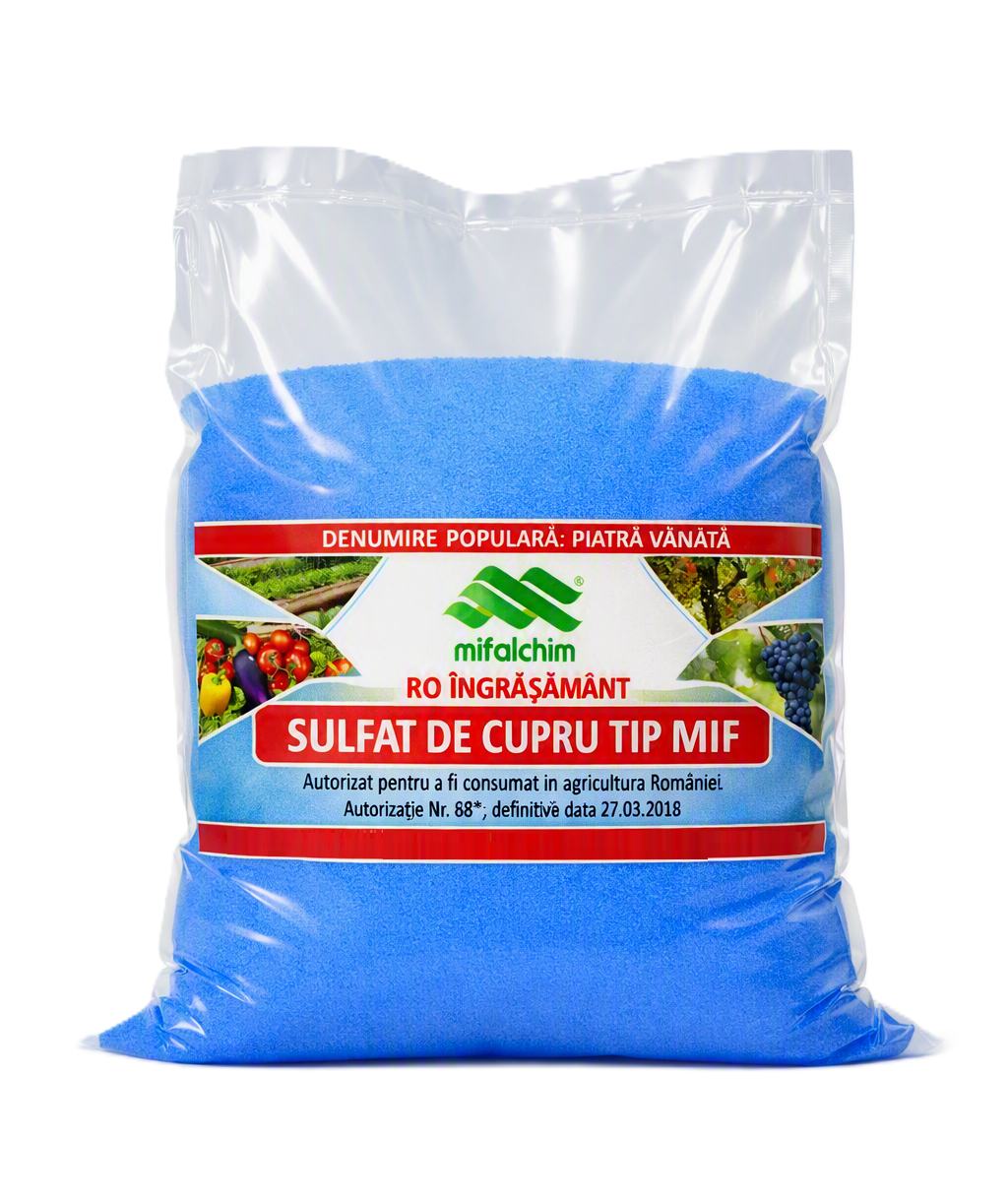 Sulfat de Cupru (Piatra Vanata) - Fungicid Clasic pentru Vita de Vie, Pomicultura, Legumicultura - Autorizat Agricultura Ecologica