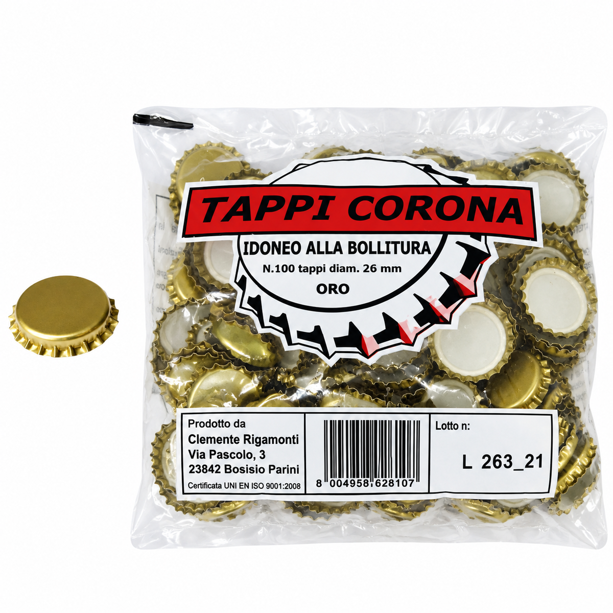 CAPSE STICLA METAL 100BUC/SET