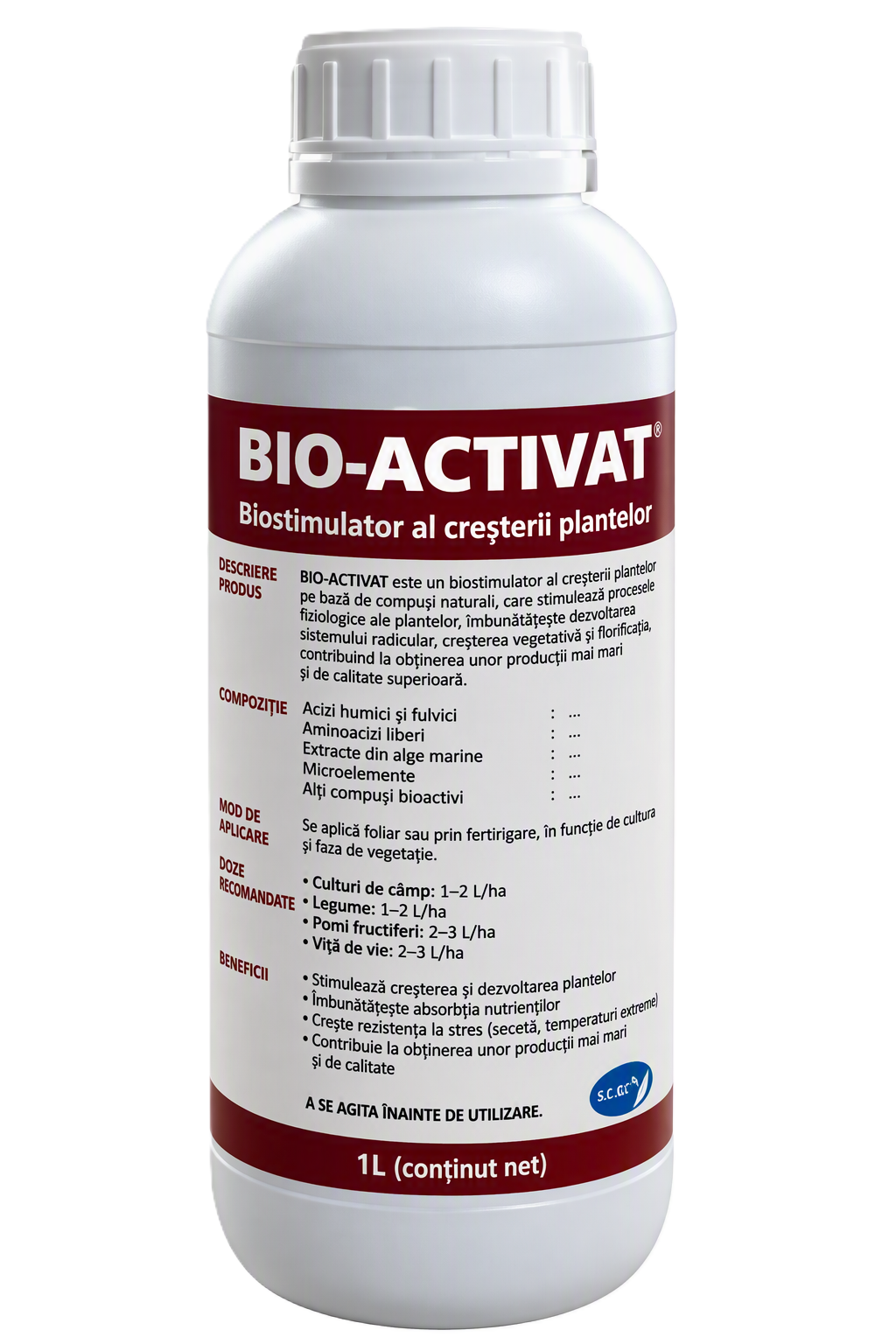 Biostimulator Bio-Activate - Foliar, Cereale, Rapita, Floarea-soarelui, Legume - JH BIOTECH SUA