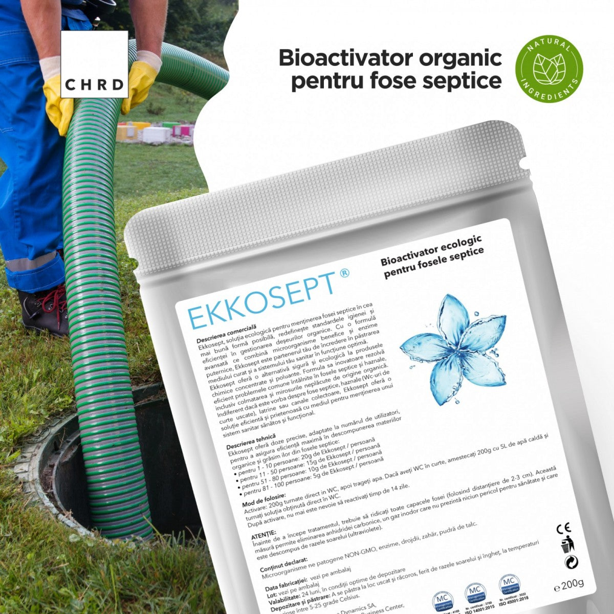 Ekkosept - Bioactivator Organic pentru Fose Septice - Microorganisme si Enzime, Fara Vidanjari Frecvente