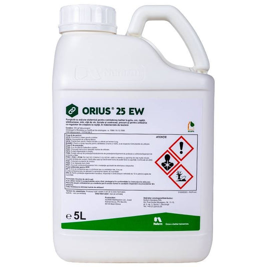 Orius 25 EW - Fungicid Triazolic cu Rol Suplimentar de Regulator de Crestere - Grau, Orz, Rapita, Samburoase, Mar, Vita de Vie - Fainare, Rugina, Nufarm