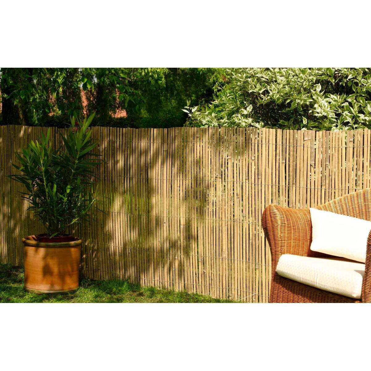 Gard/paravan din bambus natural, 5x1.5 m