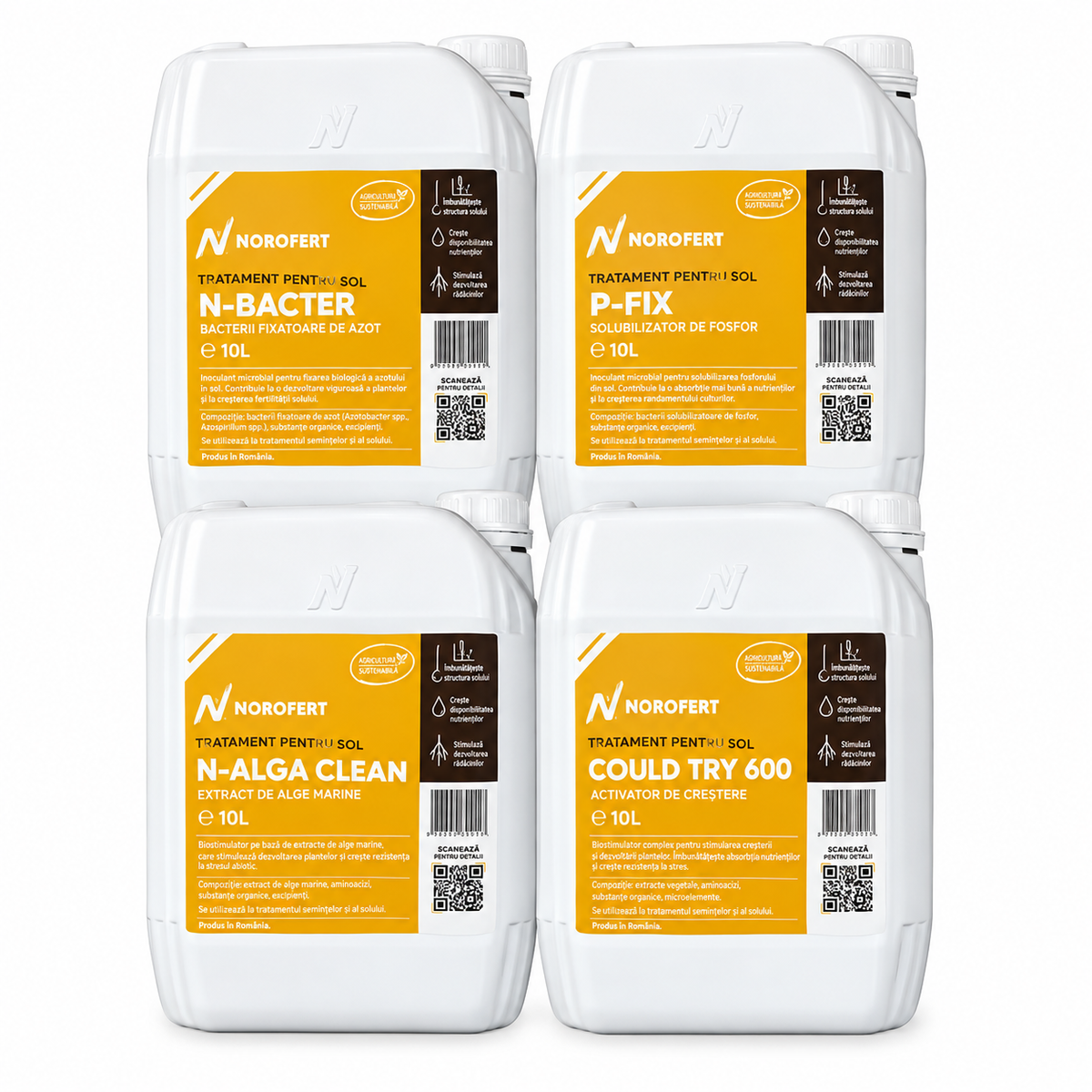 Pachet Tratament Sol Norofert, 40 L, BIO, 10 Hectare, Cereale, Ferme