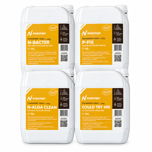 Pachet Tratament Sol Norofert, 40 L, BIO, 10 Hectare, Cereale, Ferme