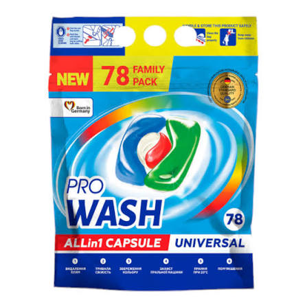PRO WASH DETERGENT CAPSULE 78BUC FAMILY PACK UNIVERSAL