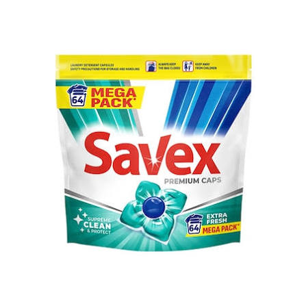 SAVEX DETERGENT SUPER CAPS 64BUC EXTRA FRESH