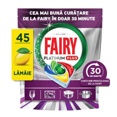 FAIRY DETERGENT VASE CAPSULE 45BUC PLATINUM PLUS MIRACLE LEMON