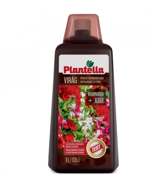 Îngrășământ lichid pentru plante cu flori – Plantella | înflorire intensă 1 L