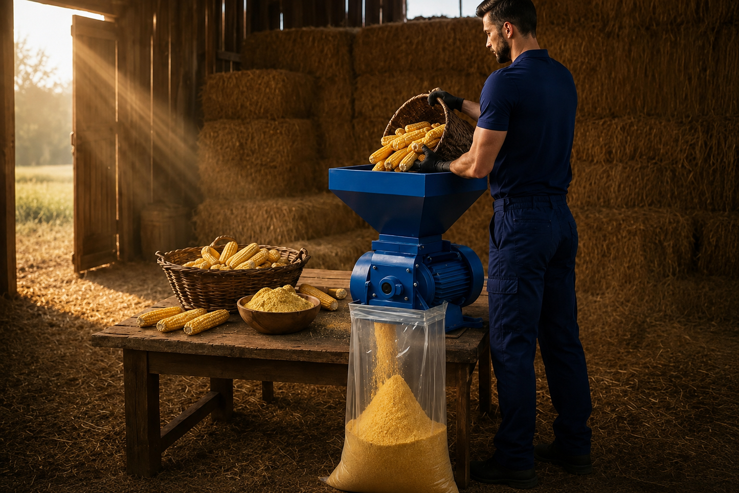 Moară electrică pentru cereale și știuleți – motor 4.5 kW, bobinaj 100% cupru