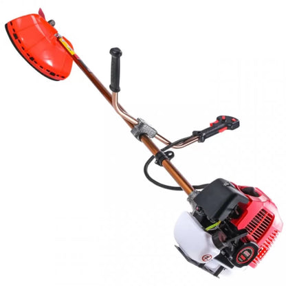 Motocoasă profesională pe benzină 9.5 CP, 7 kW, cu 10 accesorii complete, Easy Start, pentru tuns iarbă și buruieni