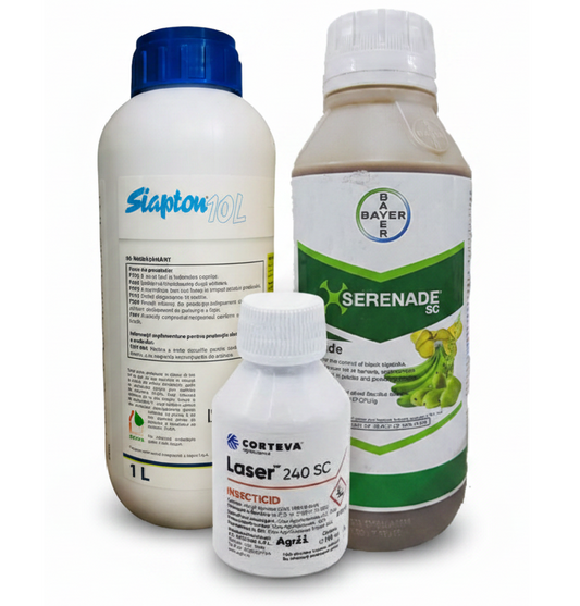 Pachet Ecologic Coacere Fruct – Serenade 1L + Siapton 1L + Laser 240SC 100ml | SolPlant