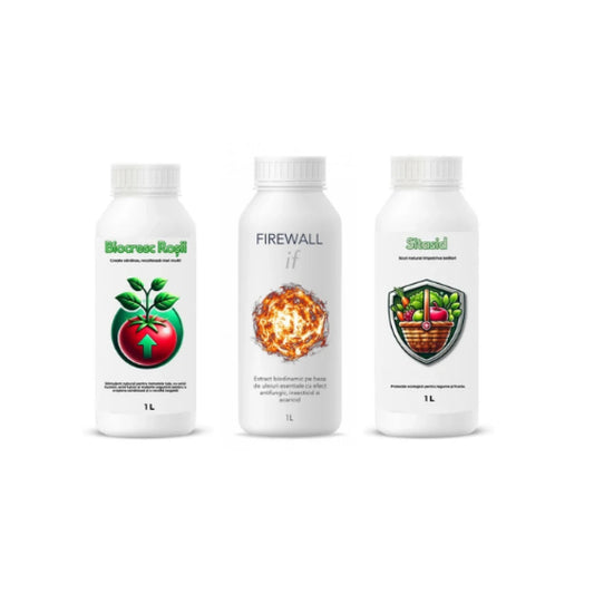 Pachet tratament si nutritie tomate/rosii BIO Stimulator de legare Biocresc Rosii, 1 l + Extract bio