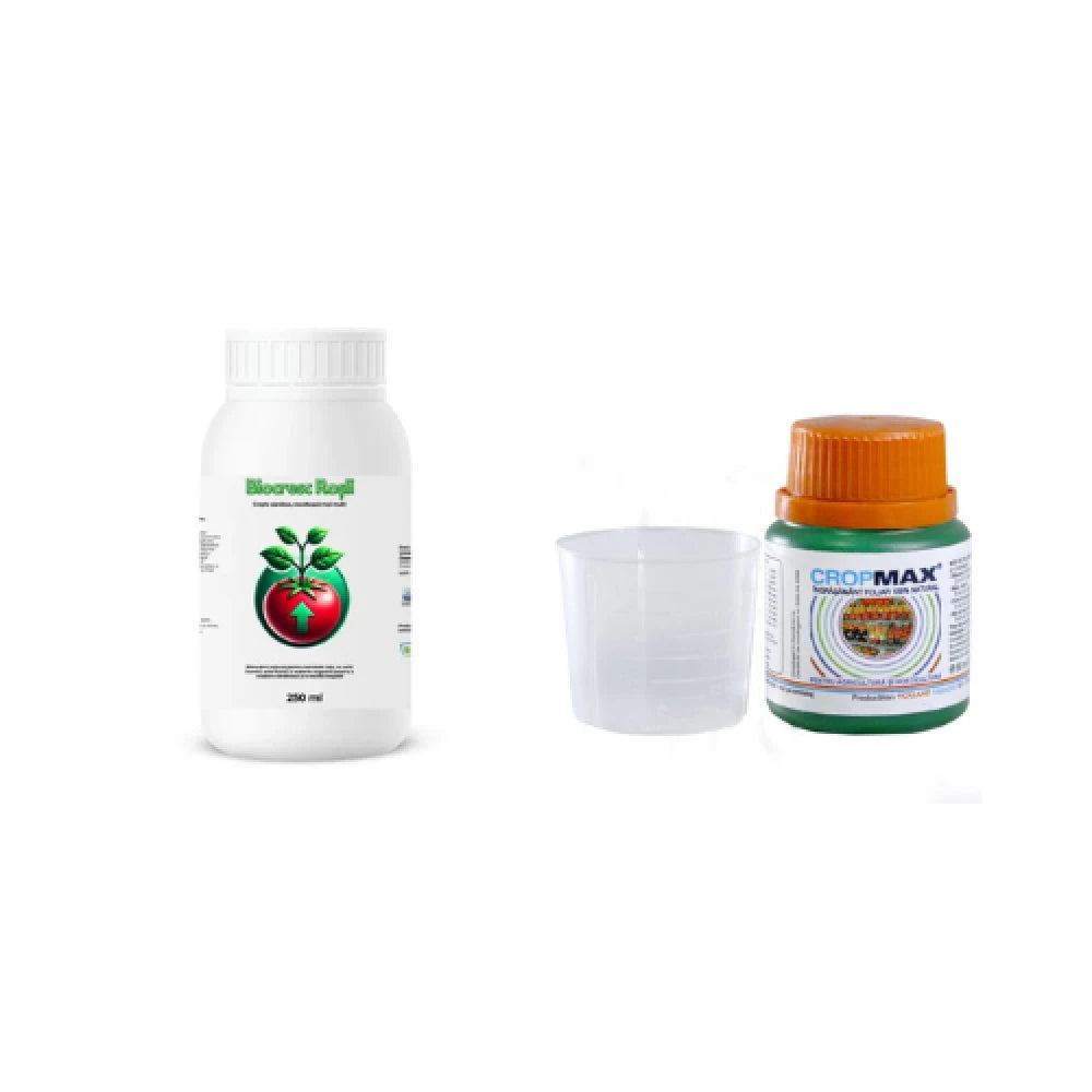 Pachet tratament si nutritie tomate/rosii, Stimulator de legare si rodire, Biocresc Rosii, 250 ml + 