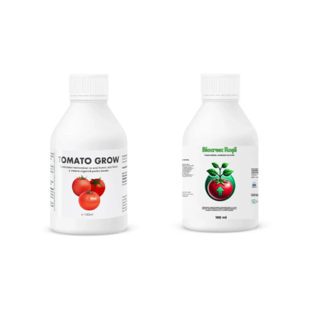 Pachet tratament si nutritie tomate/rosii, Stimulator de legare si rodire pentru tomate Tomato Grow,