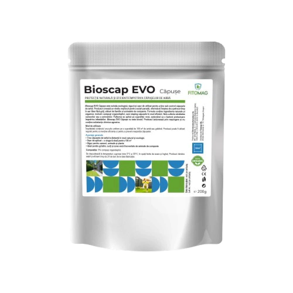 BioScap Evo Acaricid Bio Granule Anti-Capuse – Boala Lyme, Curte, Gradina, Gazon, Adapost Animale –  Compusi Organoleptici 5% Formula Evo Persistenta Marita