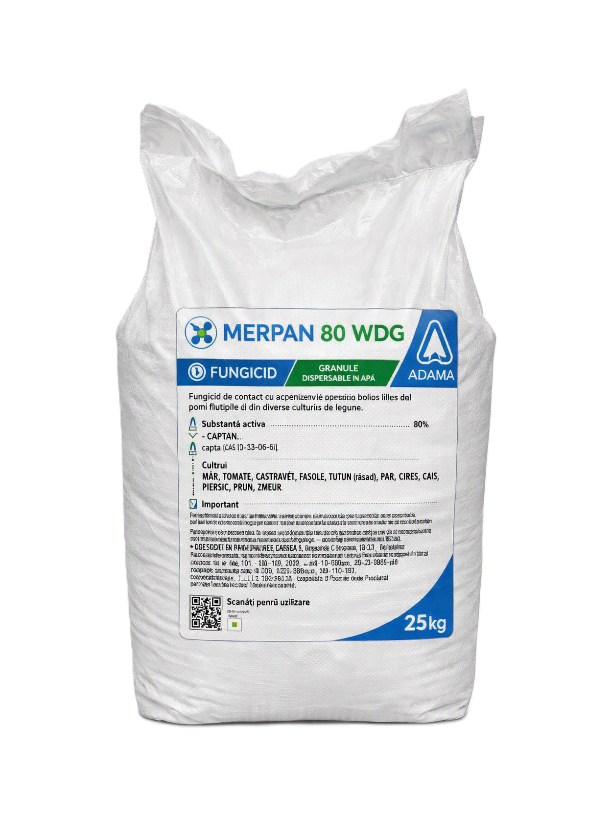 Merpan 80 WDG -  Fungicid de Contact - Pomi fructiferi si Legume, Mana si Rapan, Adama