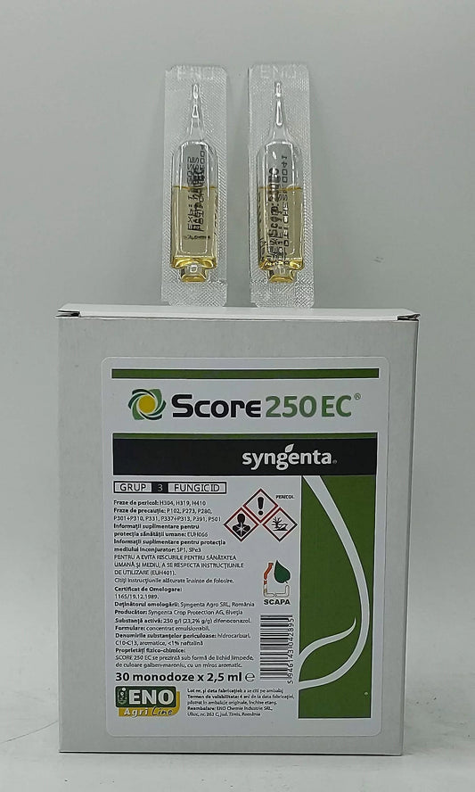 Fungicid SCORE 250 EC - Syngenta, Sistemic, Rapan, Monilioza, Fainare, Alternarioza, Basicarea frunzelor