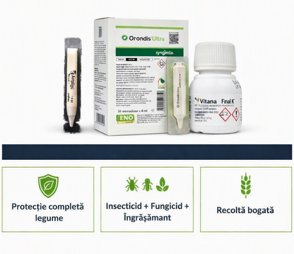 Pachet Legume August - Ampligo 4ml + Orondis Ultra 4ml + Final K 25ml - Protectie Completa Insecte, Mana si Fructificare Abundenta (10L Apa)