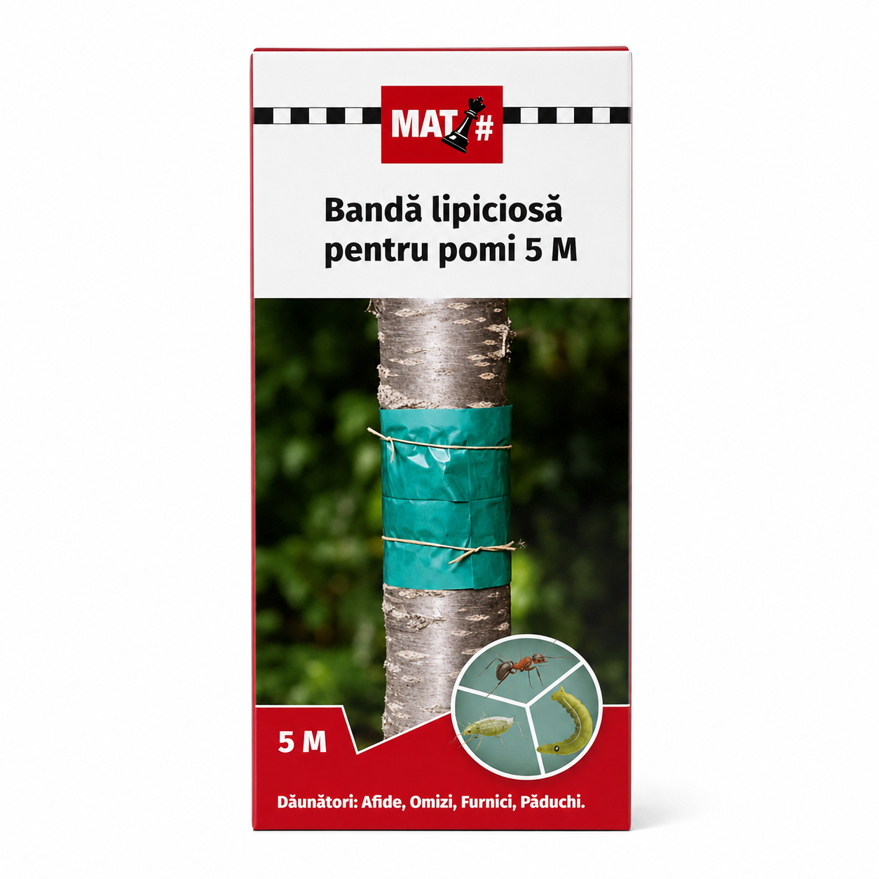 Banda Lipicioasa pentru Pomi MAT - Afide, Furnici, Omizi, Paduchi Lanosi