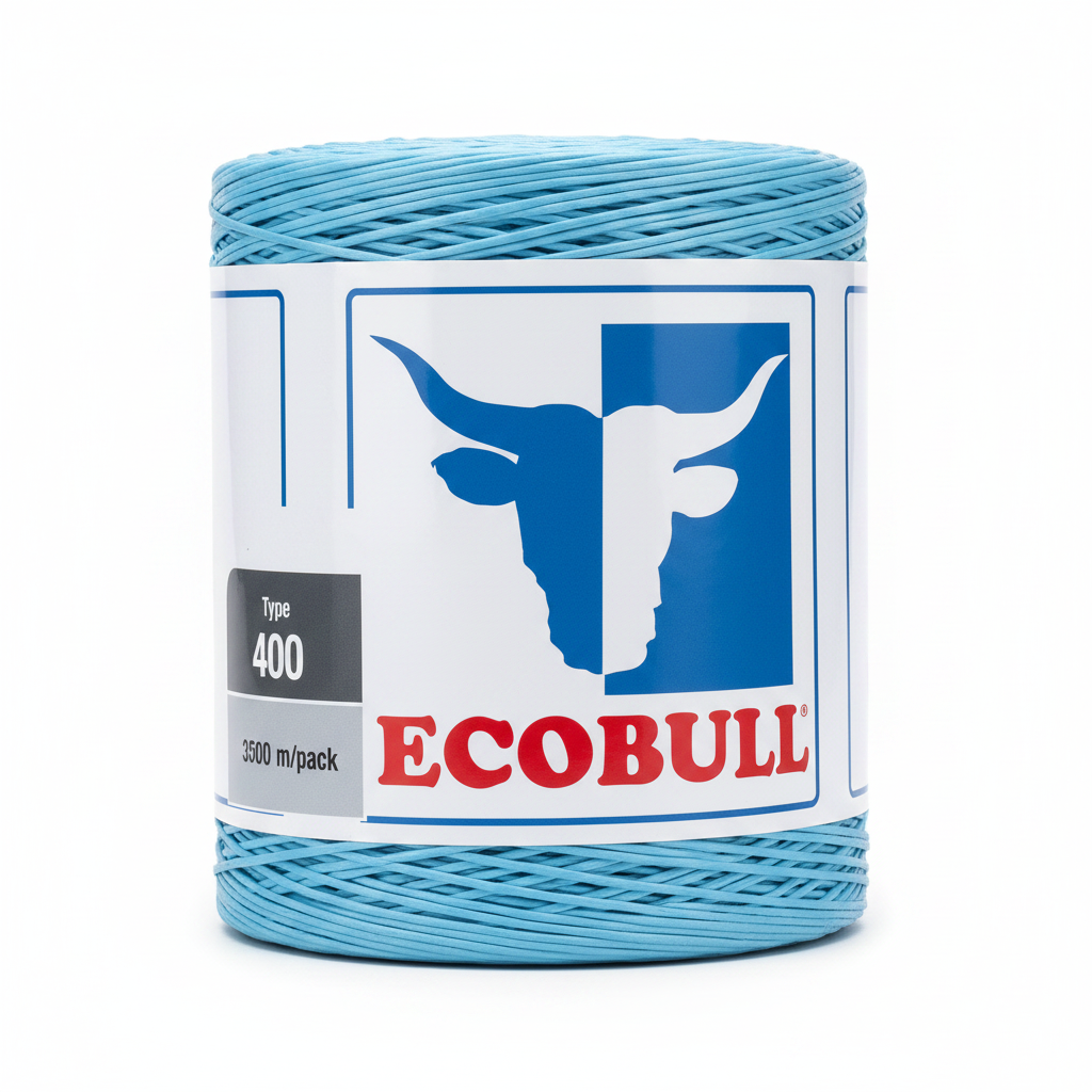 Sfoară de Balotat Ecobull Albastră 400m/kg pentru Prese, Solarii și Sere