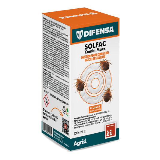 Solfac Combi Maxx - Insecticid Concentrat cu Efect de Soc si Rezidual - Gandaci, Plosnite, Purici, Furnici, Capuse, Tantari, ENVU