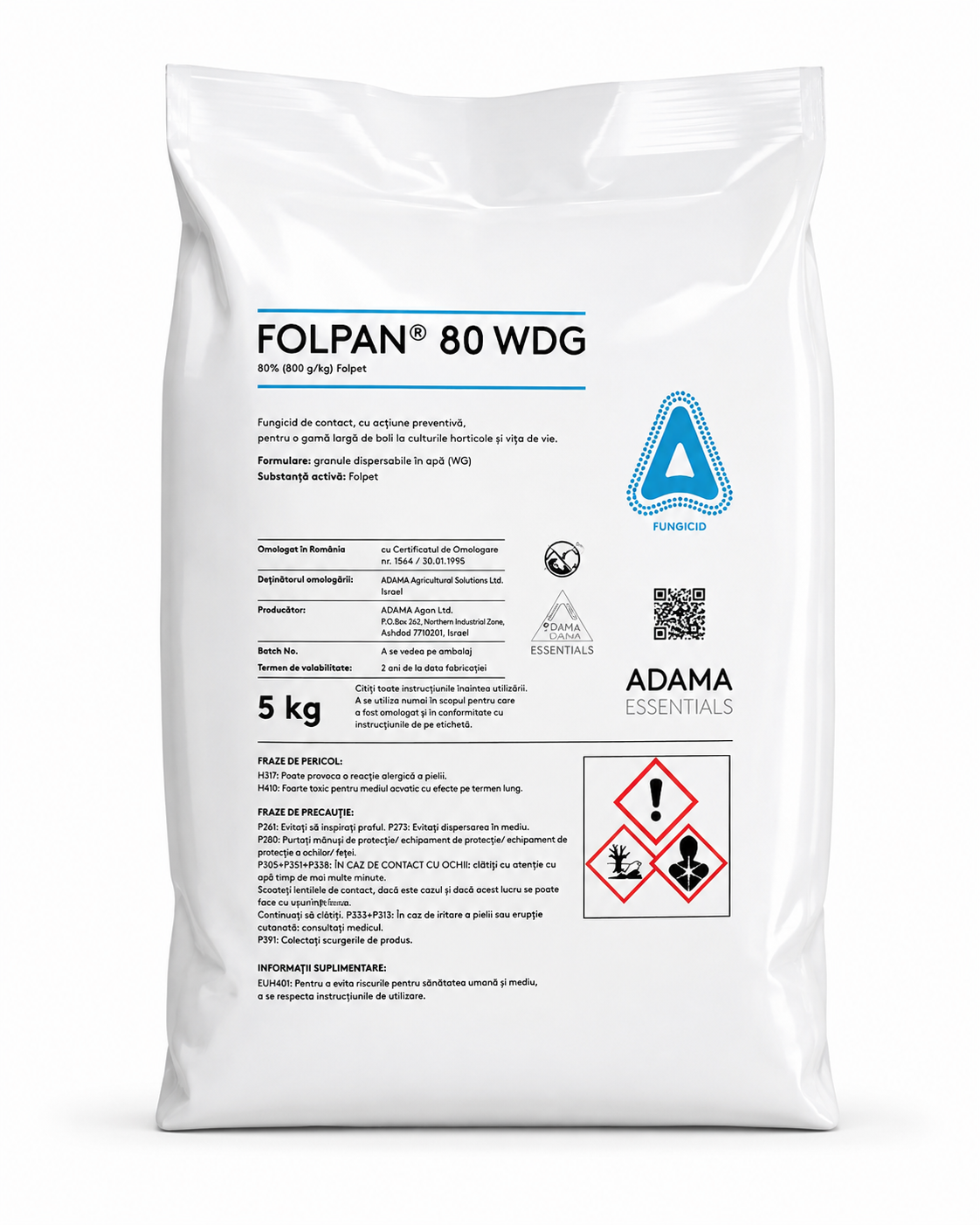 Folpan 80 WDG - Fungicid de contact - Rasaduri, Pomi, Vita de vie, Mana si Rapan, Adama